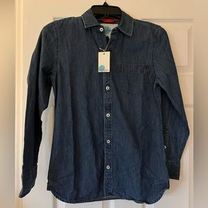 Mini Boden blue denim shirt NWT